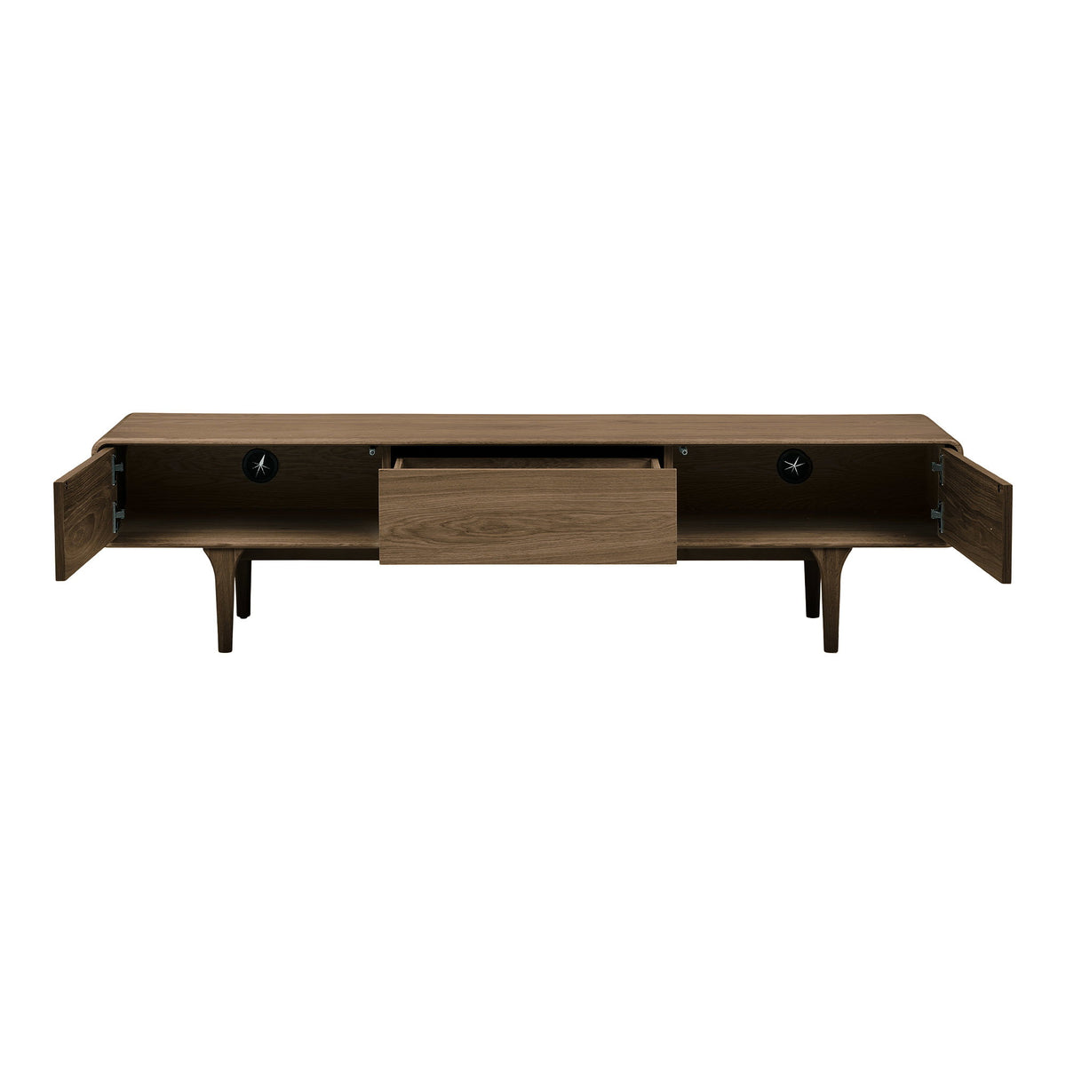 Ylvi TV-Board – Eiche Dunkelbraun, 180 × 45 × 45 cm – Ansicht 2