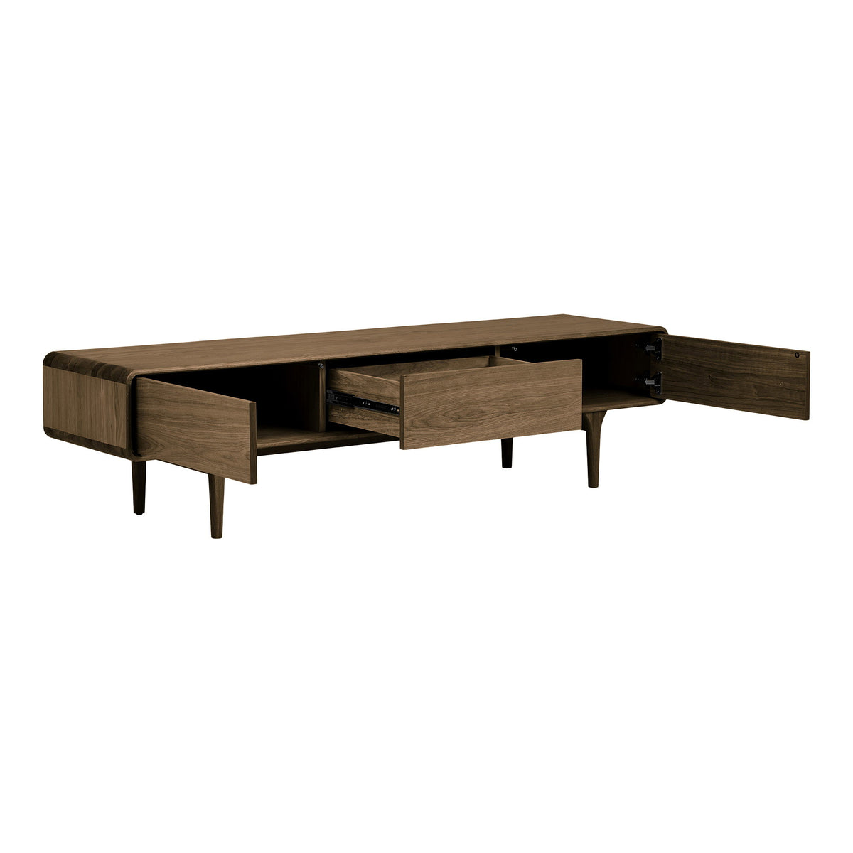 Ylvi TV-Board – Eiche Dunkelbraun, 180 × 45 × 45 cm – Ansicht 4