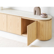 Eliza TV-Board – Granit/Eschenfurnier Natur/Cremeweiß, 160 × 40 × 45 cm – Ansicht 10