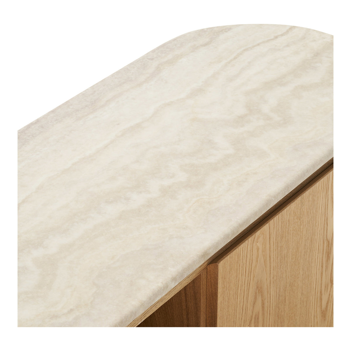 Eliza TV-Board – Granit/Eschenfurnier Natur/Cremeweiß, 160 × 40 × 45 cm – Ansicht 5