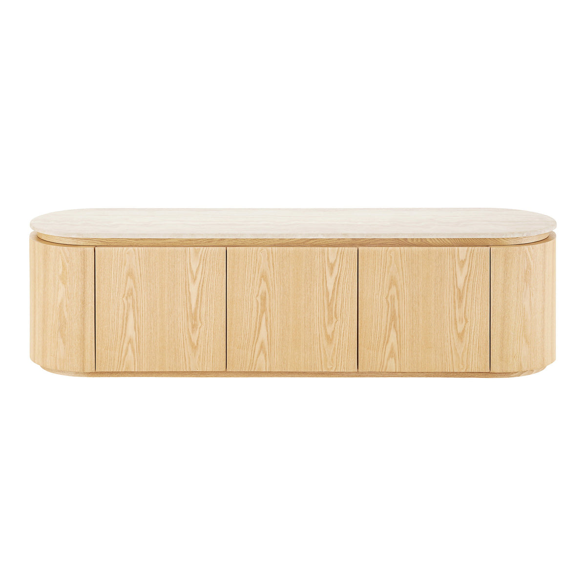 Eliza TV-Board – Granit/Eschenfurnier Natur/Cremeweiß, 160 × 40 × 45 cm von Luiva Living