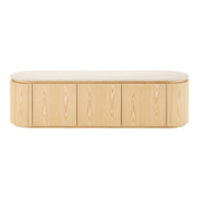 Eliza TV-Board – Granit/Eschenfurnier Natur/Cremeweiß, 160 × 40 × 45 cm von Luiva Living