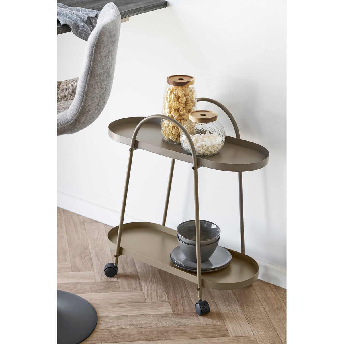 Tage Barwagen – Stahl Braun, 27,5 × 60 × 64 cm – Ansicht 6