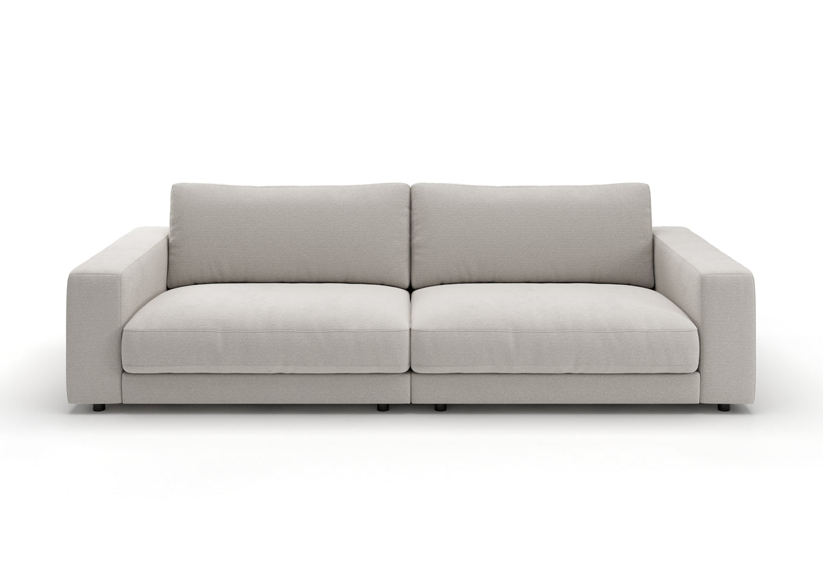 Skagen 3-Sitzer-Sofa in Feincord Weiß – Ansicht von vorn