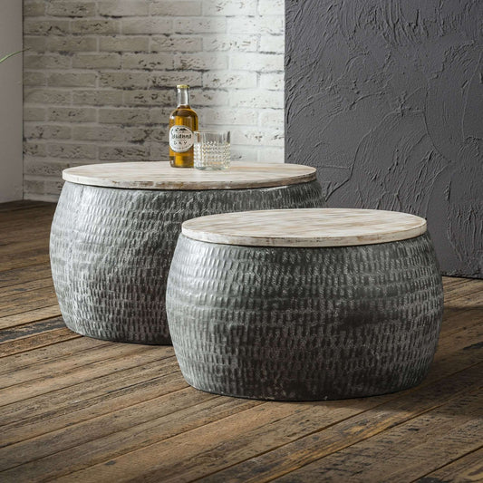 Couchtisch set Ø50/Ø60 Holz set/2