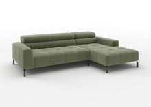 Kalmar Ecksofa mit Longchair in Feincord Oliv, Longchair rechts