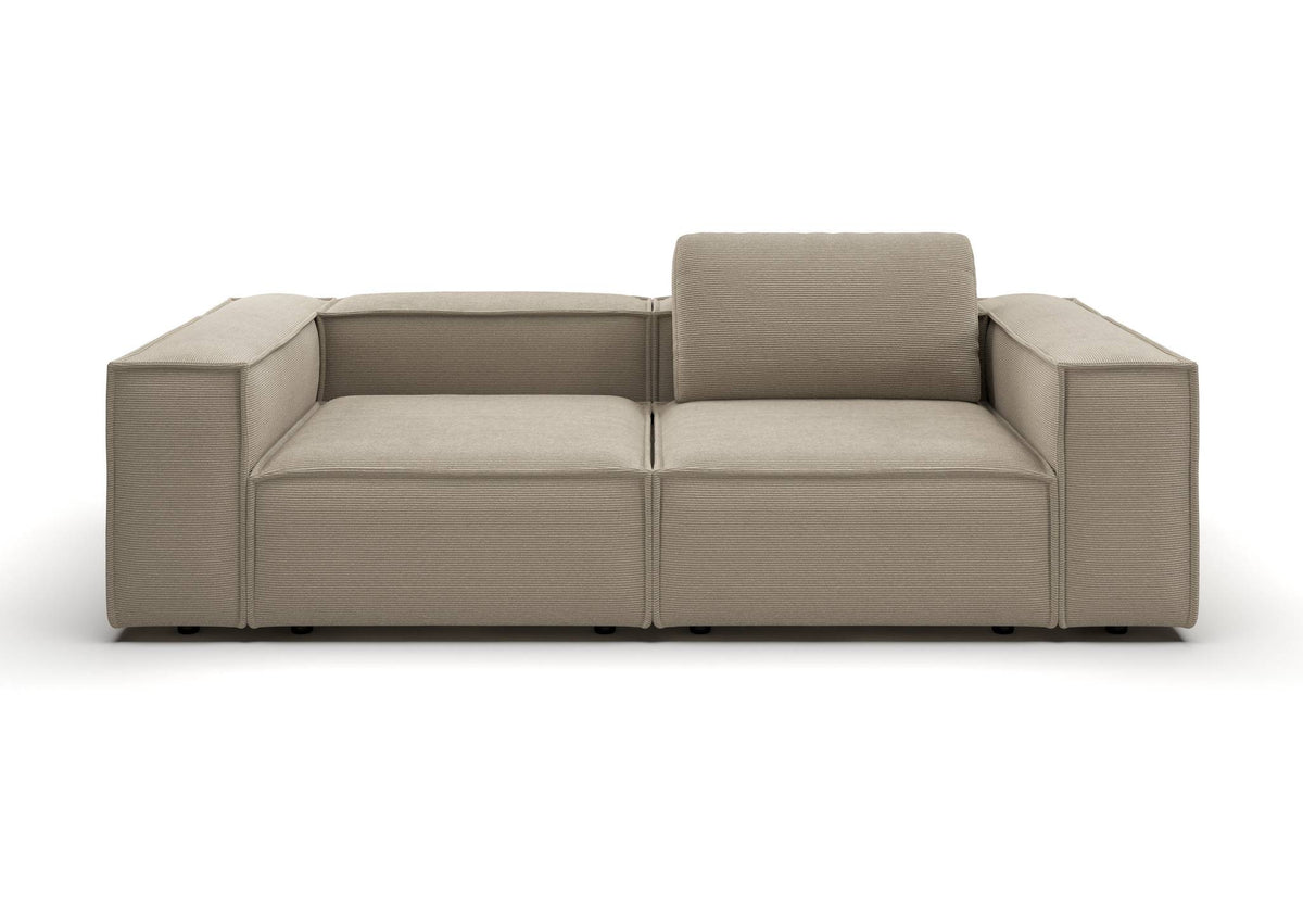 Bergen 2-Sitzer-Sofa in Feincord Sand – Ansicht von vorn