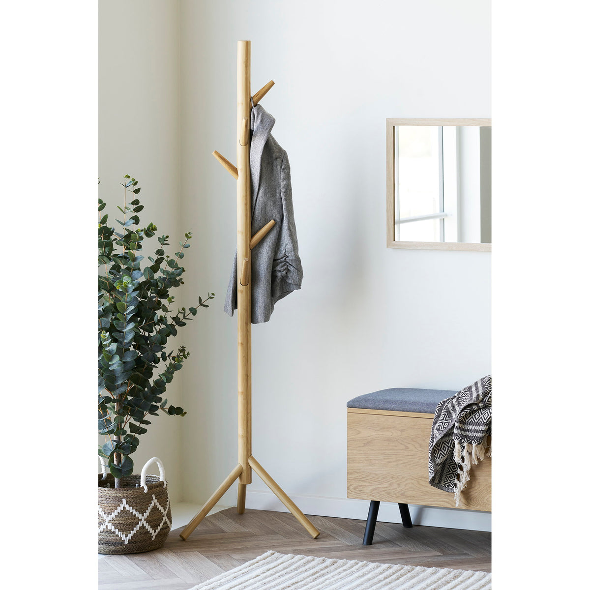 Kuno Garderobenständer – Bambus Natur, 50 × 163 cm – Ansicht 5