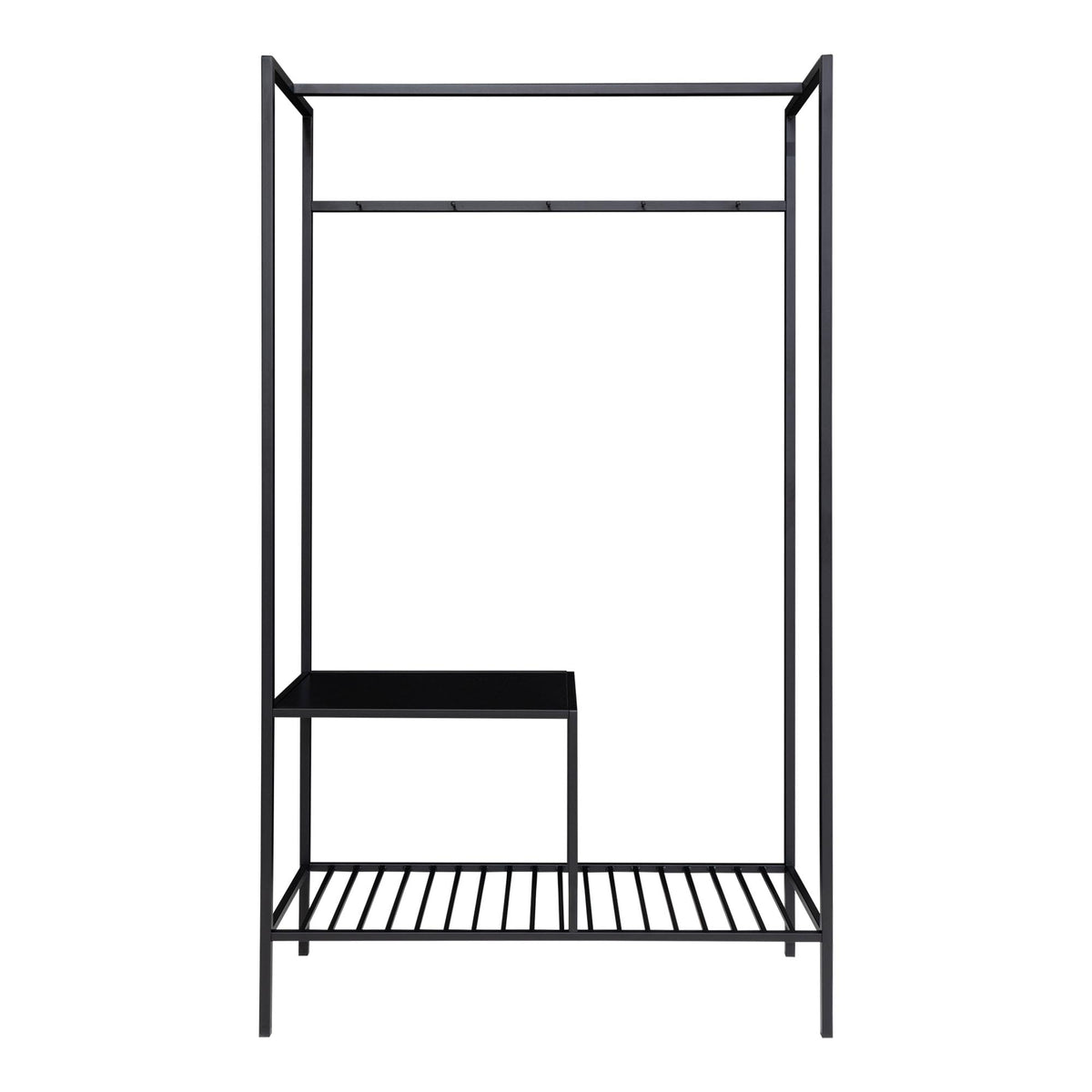 Sami Kleiderschrank – Schwarz, Gestell Schwarz, 101 × 38 × 170 cm – Ansicht 3