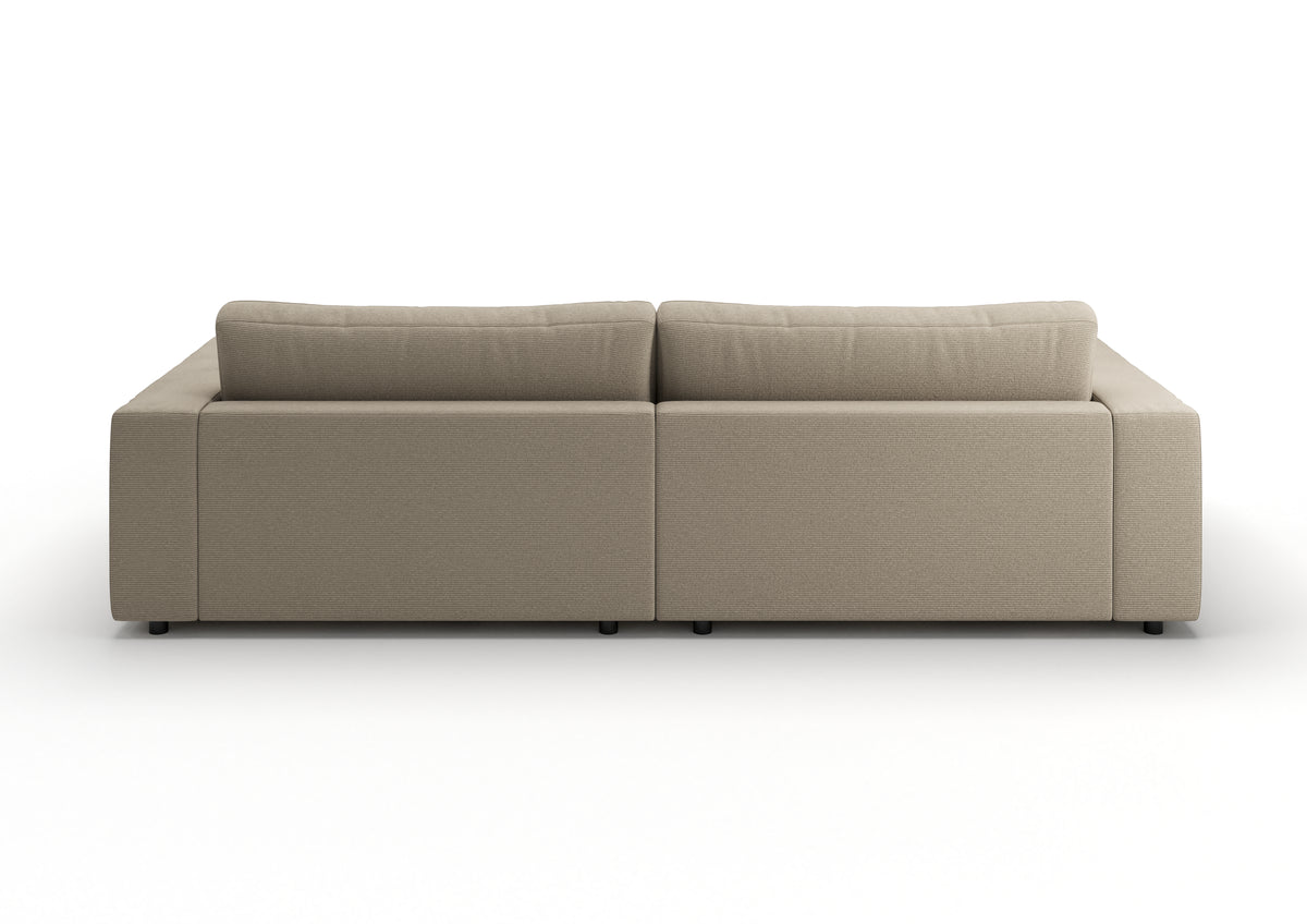 Skagen 3-Sitzer-Sofa in Feincord Sand – Rückansicht