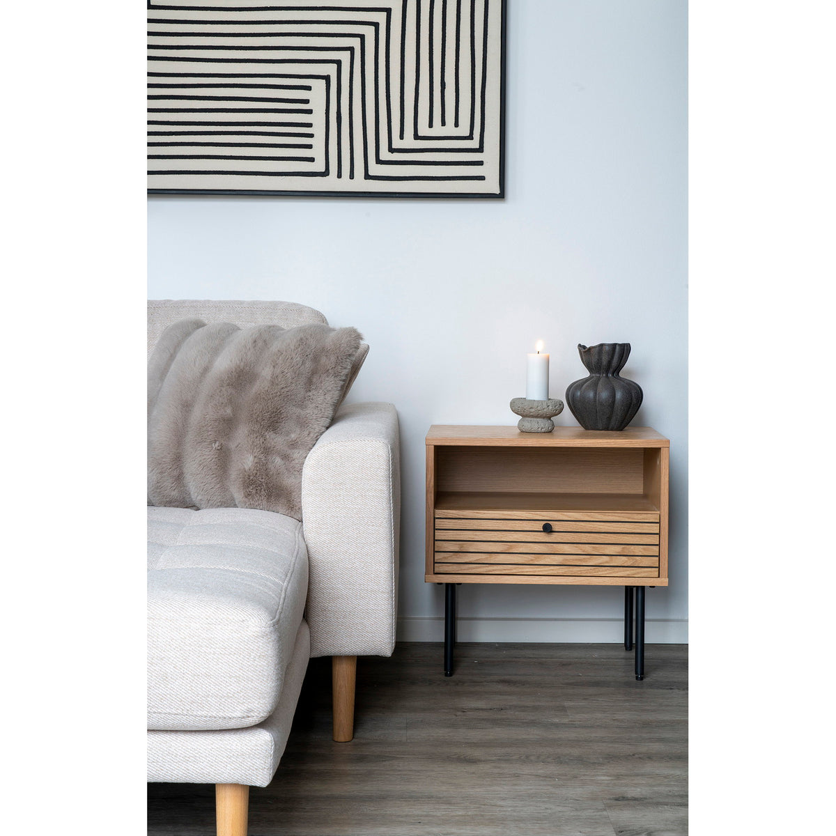 Esko Kissen – Kunstfell Grau, 45 × 45 cm – Ansicht 3
