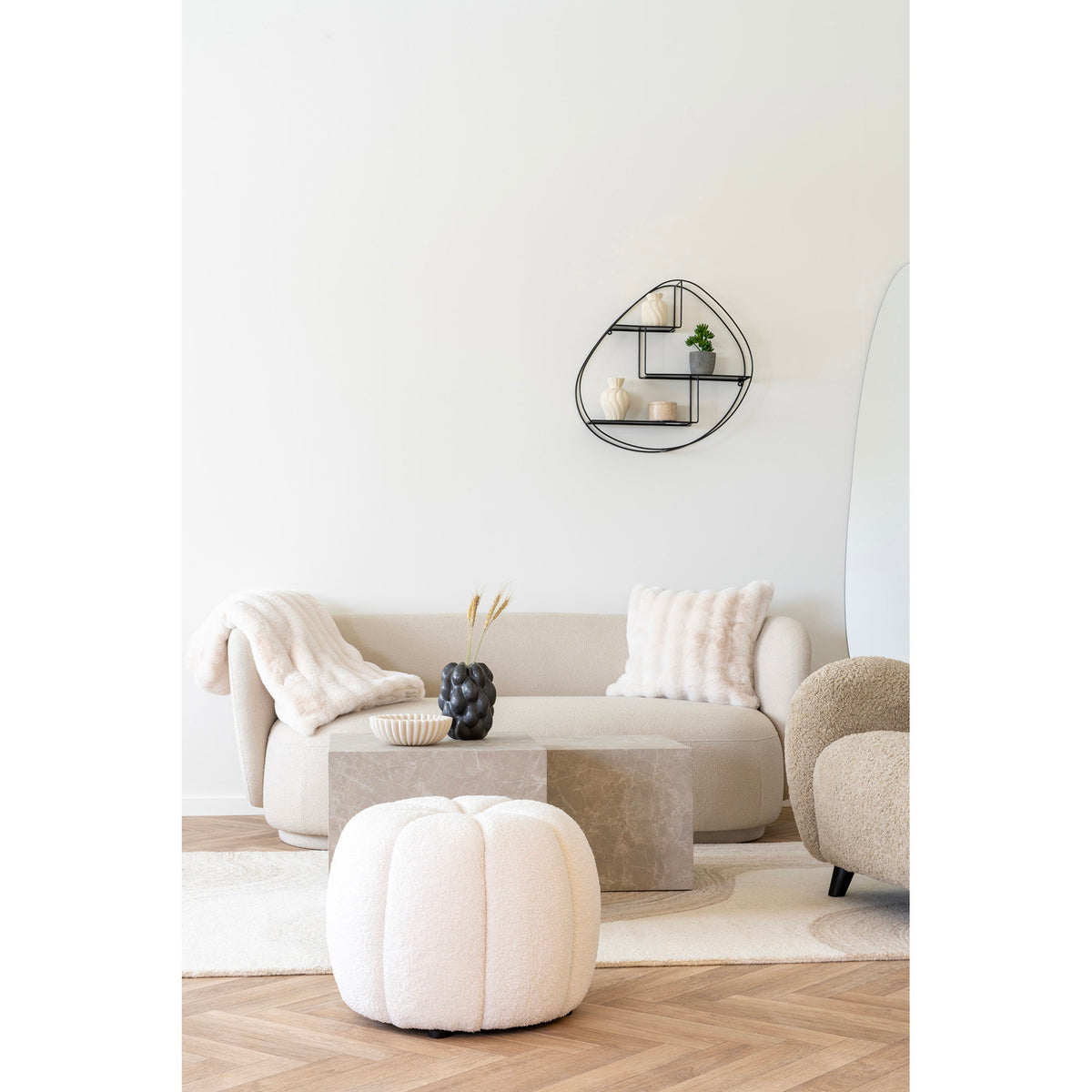 Esko Plaid – Kunstfell Weiß, 130 × 180 cm – Ansicht 3