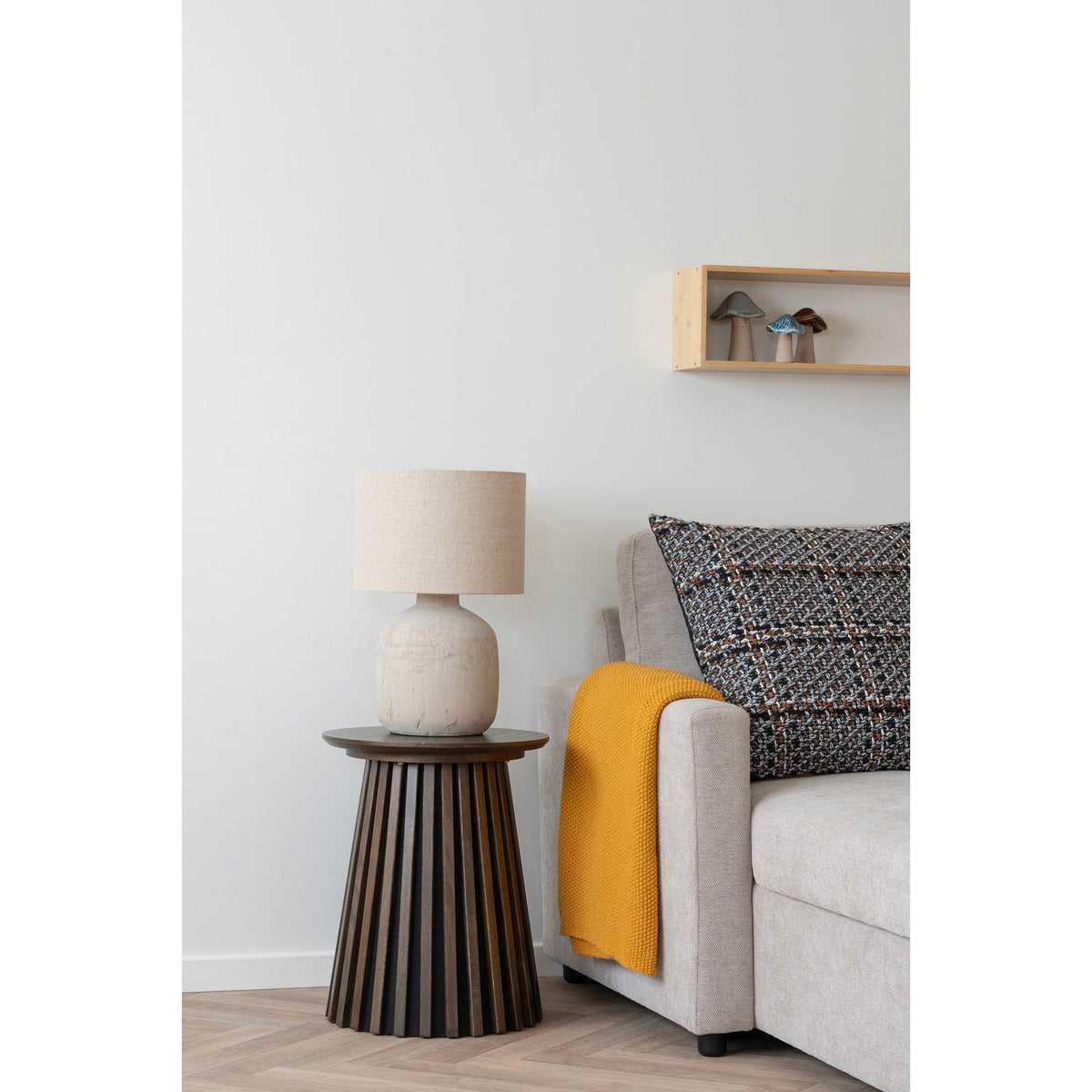 Lilo Plaid – Recycling-Baumwolle Ocker, 130 × 170 cm – Ansicht 4
