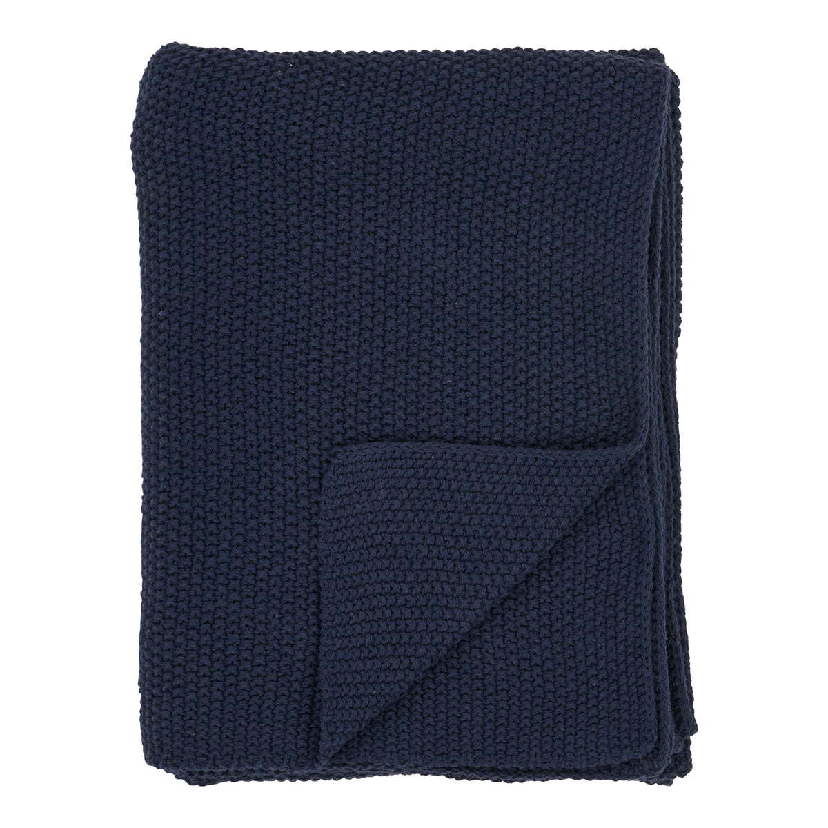 Lilo Plaid – Recycling-Baumwolle Dunkelblau, 130 × 170 cm von Luiva Living