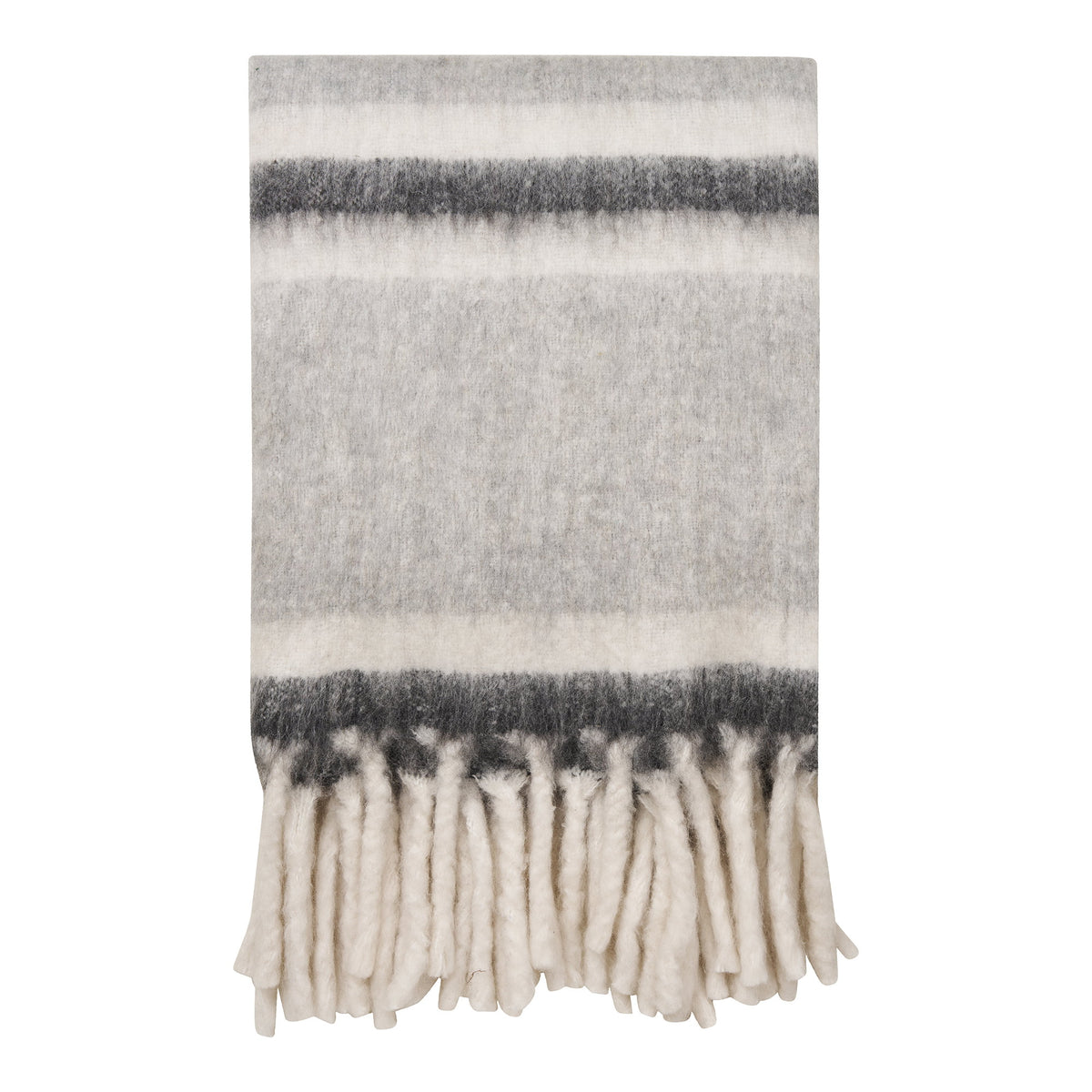 Dagny Plaid – Wollmischung Grau/Weiß, 130 × 170 cm von Luiva Living