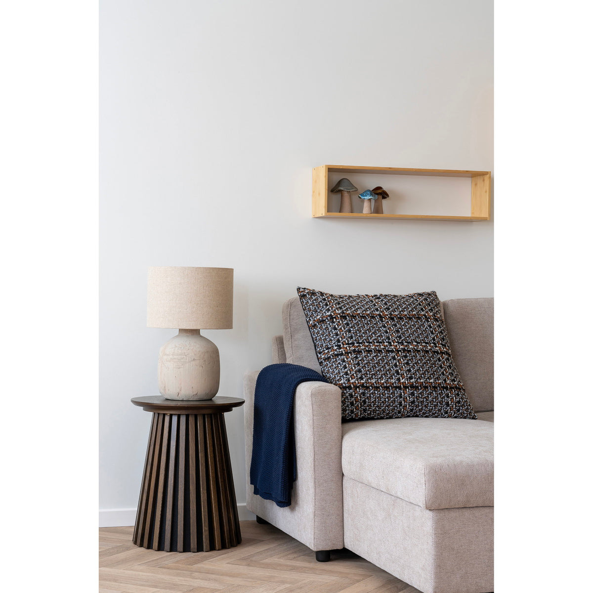 Lilo Kissen – Recycling-Baumwolle Dunkelblau, 45 × 45 cm – Ansicht 6