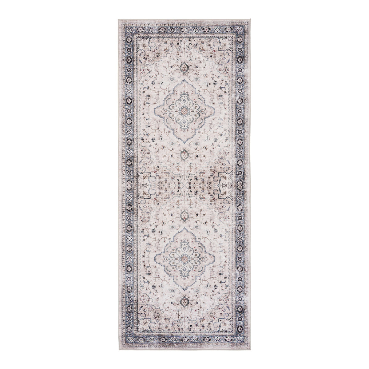 Oona Läufer – Cremeweiß/Beige/Staubblau, 80 × 200 cm von Luiva Living