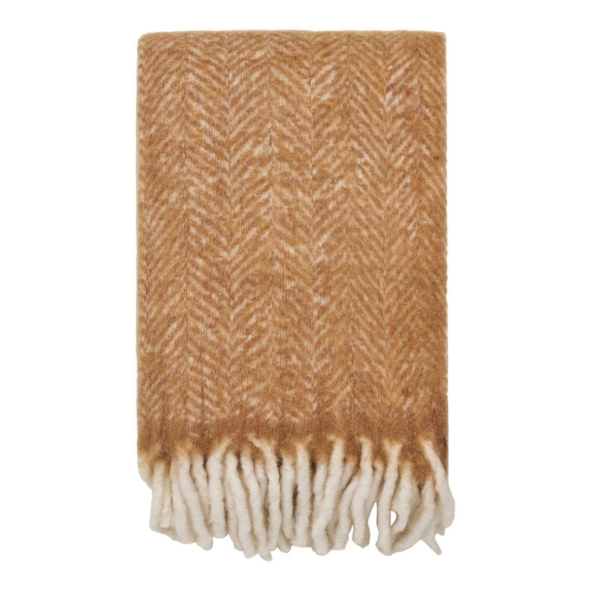 Dagny Plaid – Wollmischung Hellbraun, 130 × 170 cm von Luiva Living