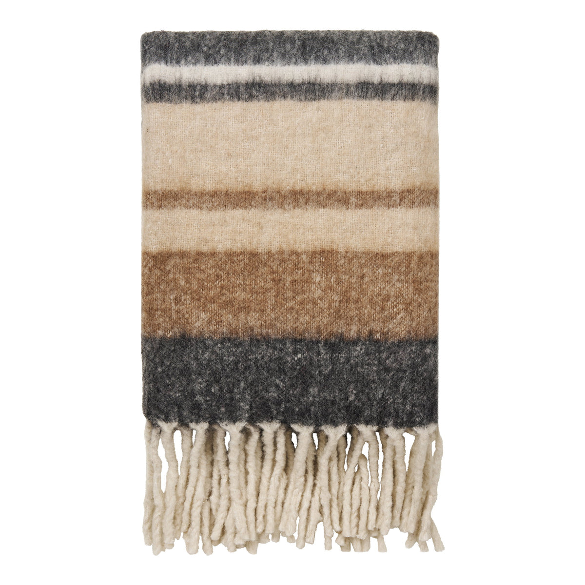 Dagny Plaid – Wollmischung Schwarz/Braun, 130 × 170 cm von Luiva Living