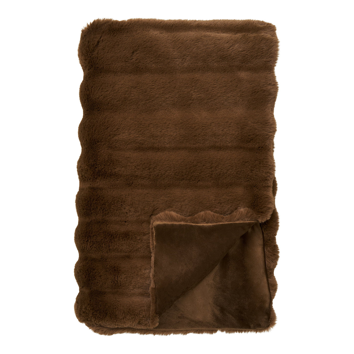 Esko Plaid – Kunstfell Braun, 130 × 180 cm von Luiva Living