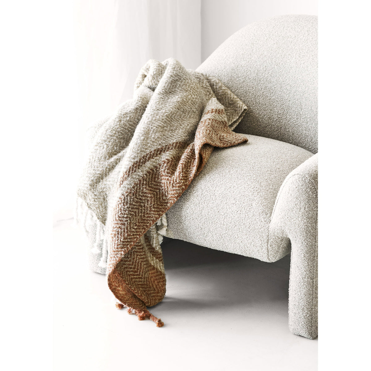 Odette Plaid – Beige/Goldorange, 130 × 180 cm – Ansicht 4