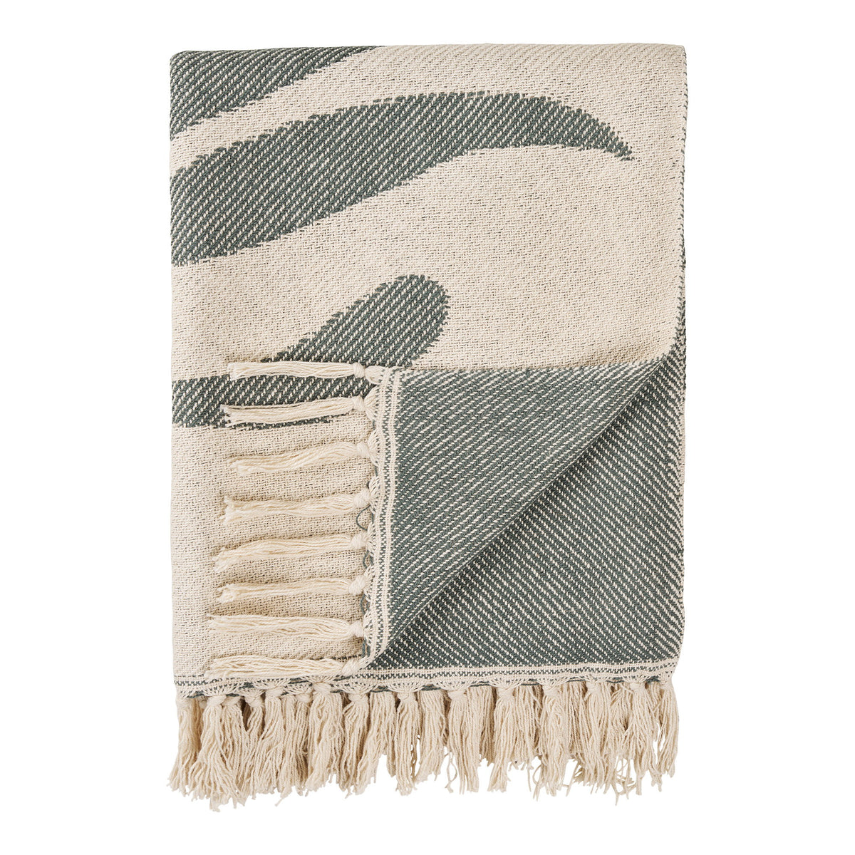 Fenja Plaid – Sand/Grün, 130 × 180 cm von Luiva Living