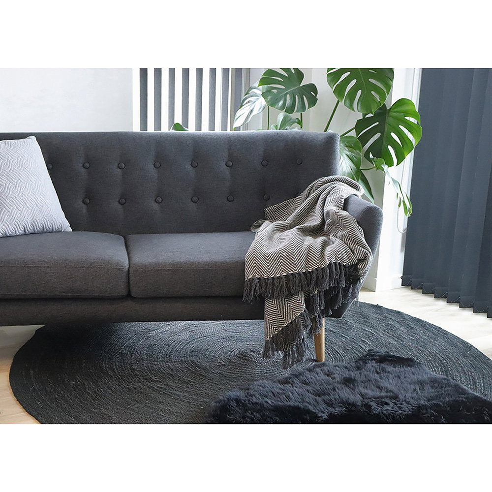 Lammfell – Schwarz, 50 × 85 cm – Ansicht 4