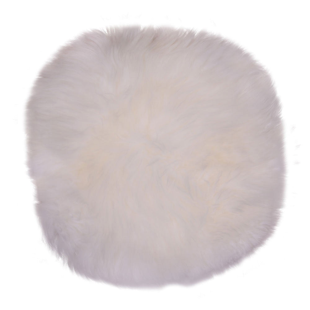Sitzauflage aus Lammfell – Elfenbein, ø 35 cm von Luiva Living