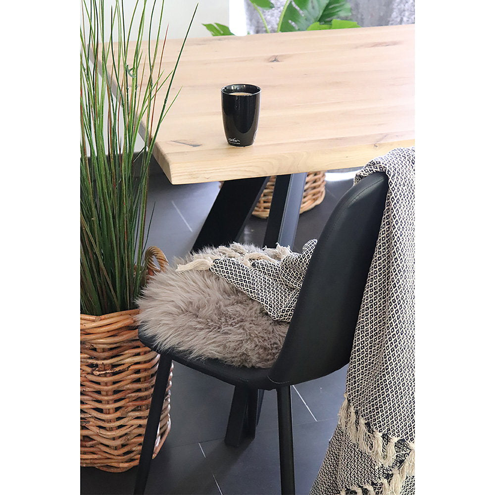 Sitzauflage aus Lammfell – Taupe, ø 35 cm – Ansicht 2