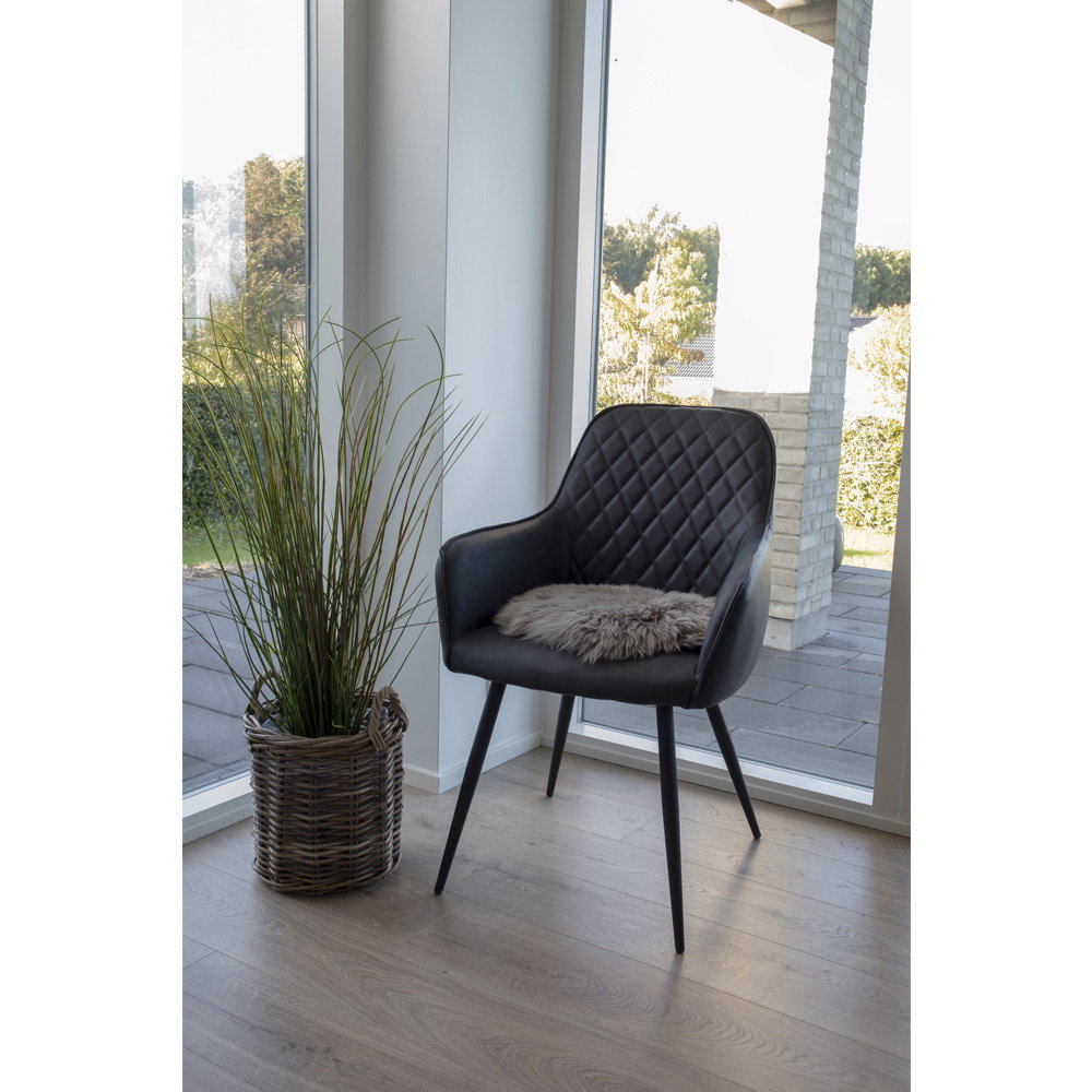Sitzauflage aus Lammfell – Taupe, ø 35 cm – Ansicht 3
