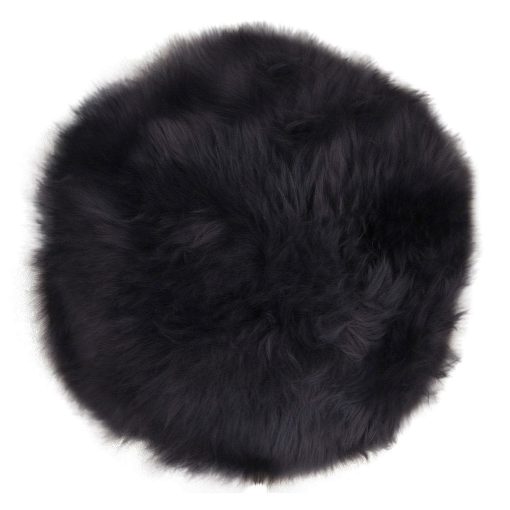 Sitzauflage aus Lammfell – Schwarz, ø 35 cm von Luiva Living