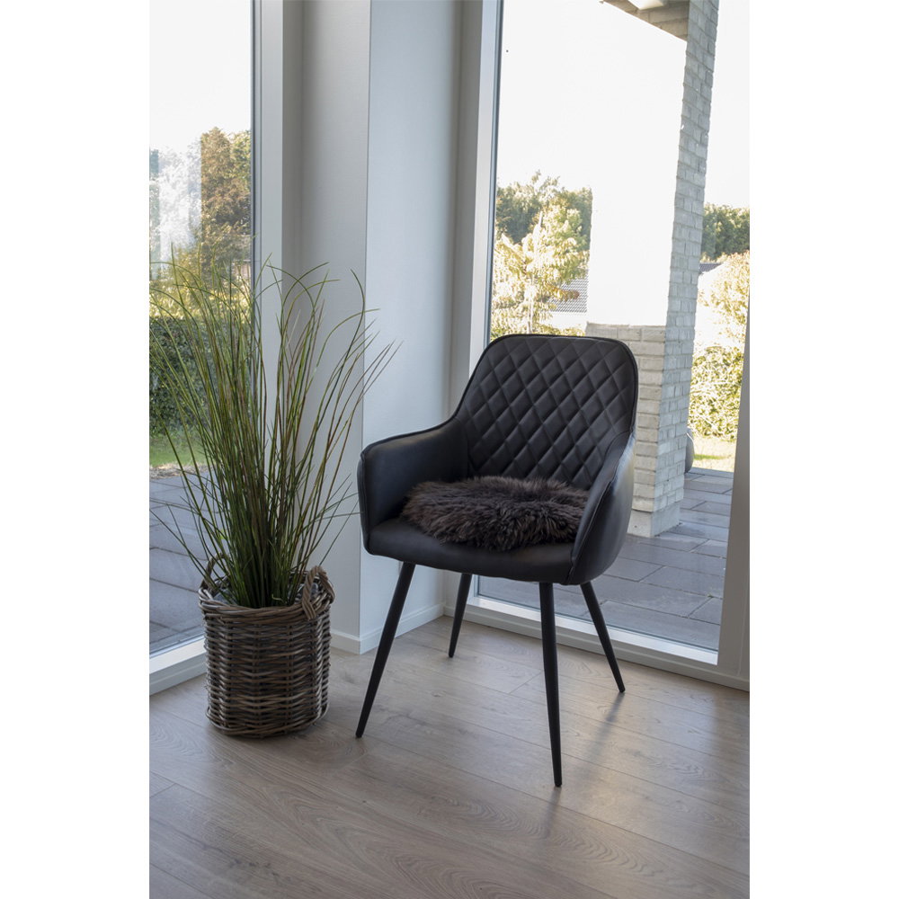 Sitzauflage aus Lammfell – Braun, ø 35 cm – Ansicht 2