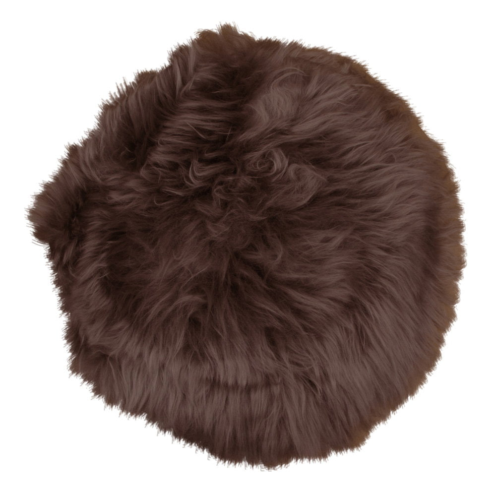 Sitzauflage aus Lammfell – Braun, ø 35 cm von Luiva Living