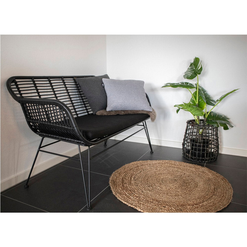 Signe Teppich rund – Jutegeflecht Natur, ø 90 cm – Ansicht 2
