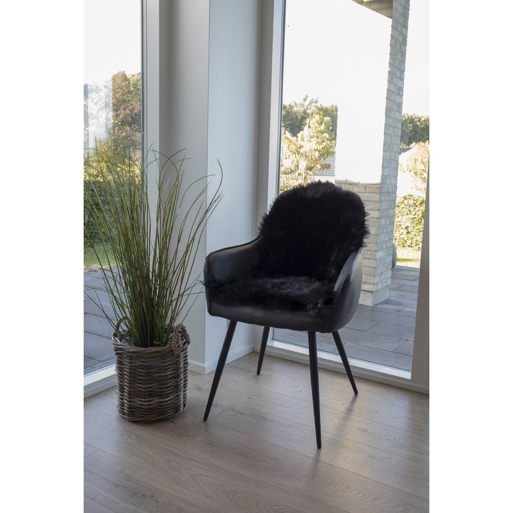 Kunstfell in Lammfell-Optik – Schwarz, 50 × 85 cm – Ansicht 3