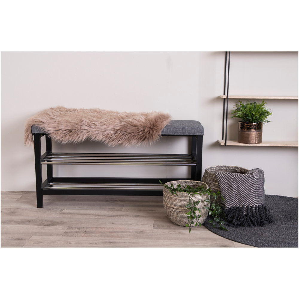 Kunstfell in Lammfell-Optik – Taupe, 50 × 85 cm – Ansicht 2
