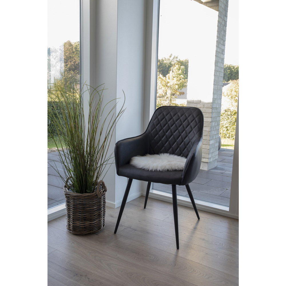 Sitzauflage in Lammfell-Optik – Weiß, ø 35 cm – Ansicht 2