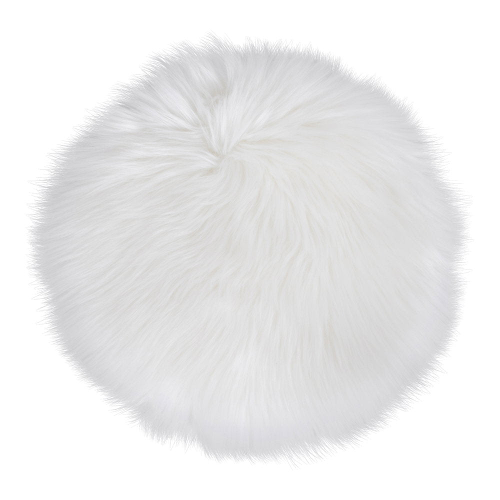 Sitzauflage in Lammfell-Optik – Weiß, ø 35 cm von Luiva Living