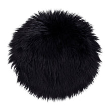 Sitzauflage in Lammfell-Optik – Schwarz, ø 35 cm von Luiva Living