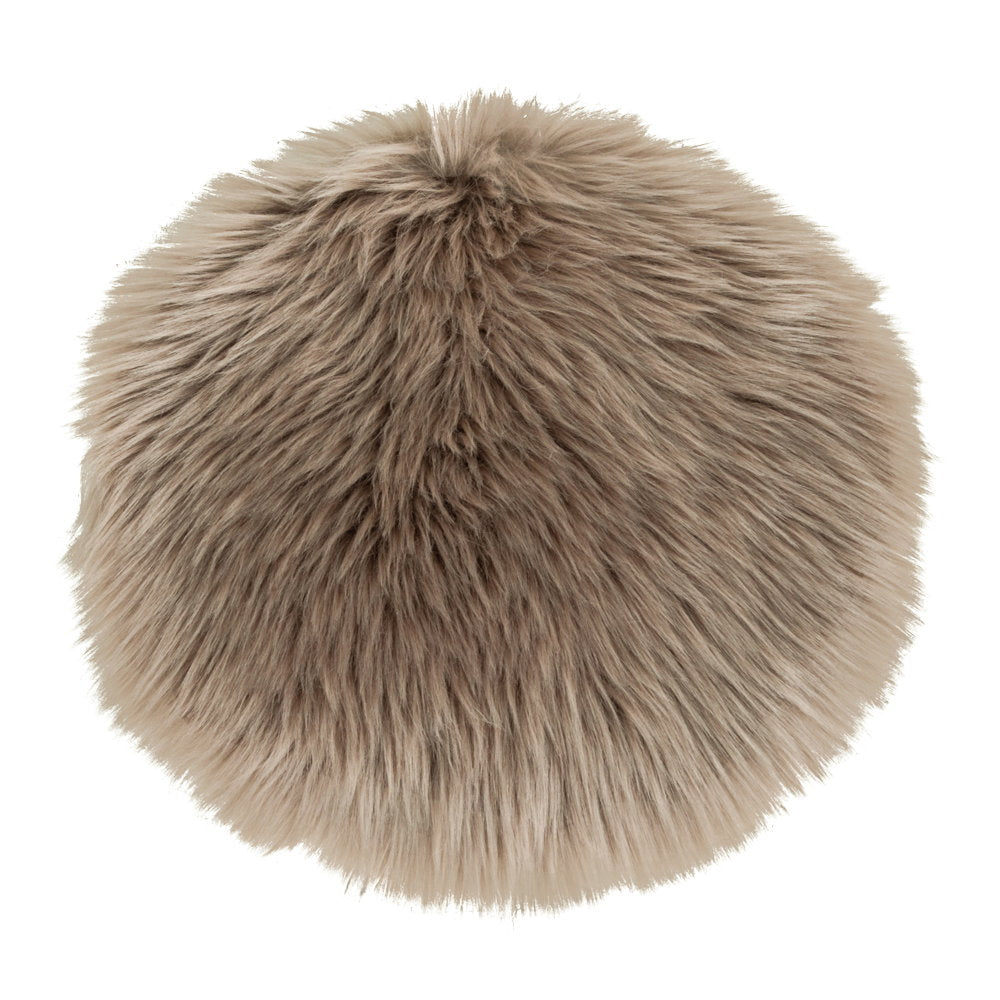 Sitzauflage in Lammfell-Optik – Taupe, ø 35 cm von Luiva Living