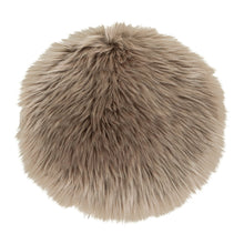 Sitzauflage in Lammfell-Optik – Taupe, ø 35 cm von Luiva Living
