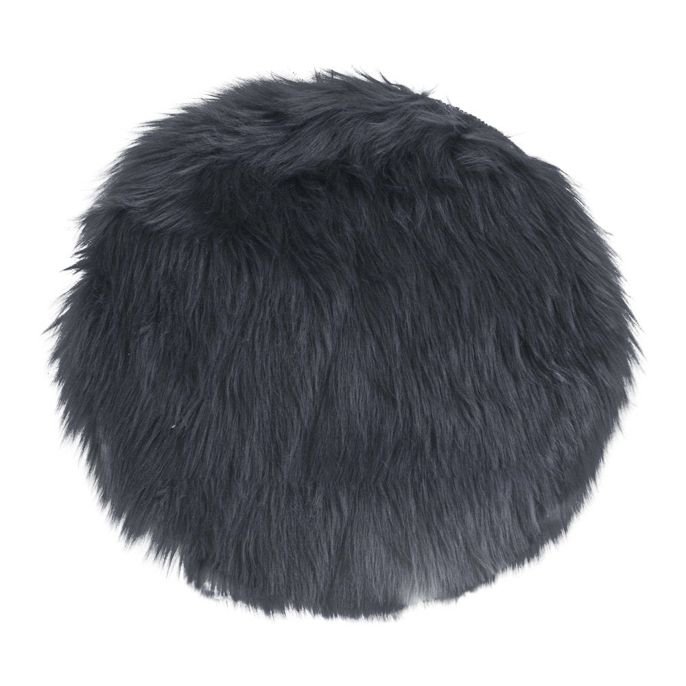 Sitzauflage in Lammfell-Optik – Grau, ø 35 cm von Luiva Living