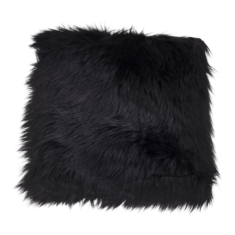 Sitzauflage in Lammfell-Optik – Schwarz, 40 × 40 cm von Luiva Living