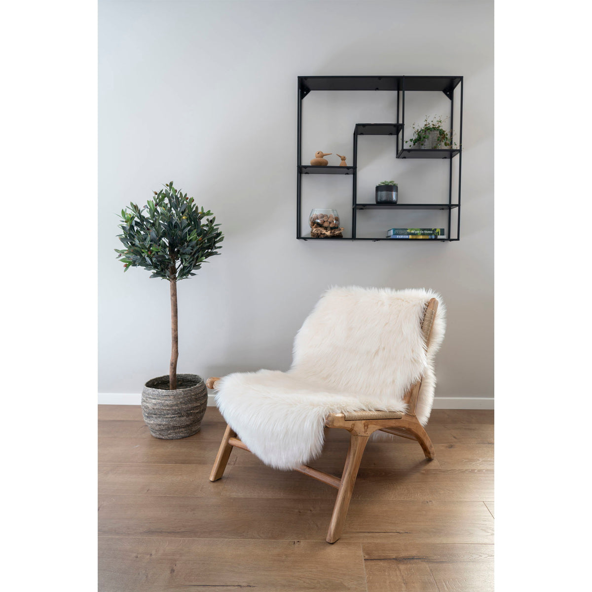 Kunstfell in Lammfell-Optik – Elfenbein, 60 × 180 cm – Ansicht 3