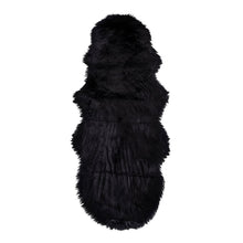 Kunstfell in Lammfell-Optik – Schwarz, 60 × 180 cm von Luiva Living
