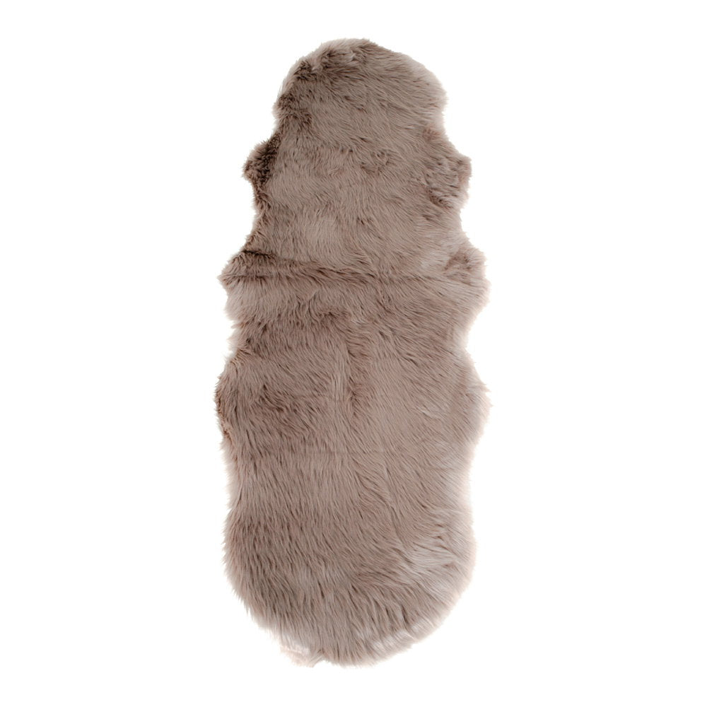 Kunstfell in Lammfell-Optik – Taupe, 60 × 180 cm von Luiva Living