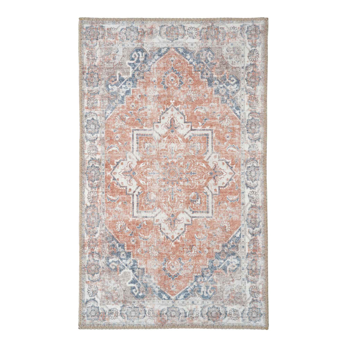 Oona Fußmatte – Orange/Blau, 50 × 80 cm von Luiva Living