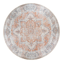 Oona Teppich rund – Orange/Blau, ø 200 cm von Luiva Living