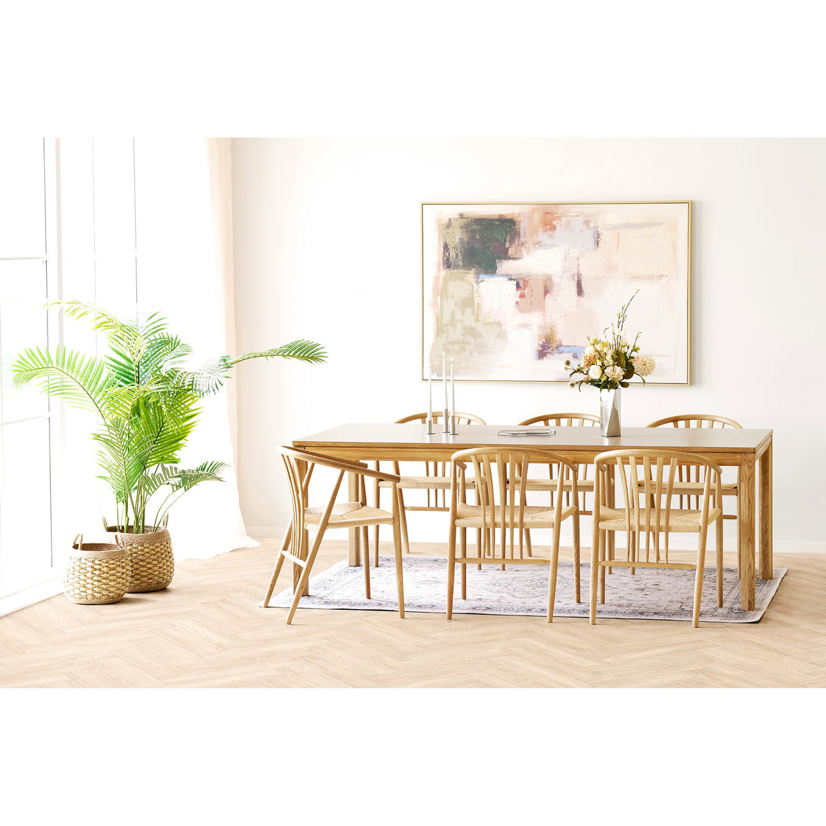 Oona Teppich – Cremeweiß/Beige/Staubblau, 160 × 230 cm – Ansicht 2