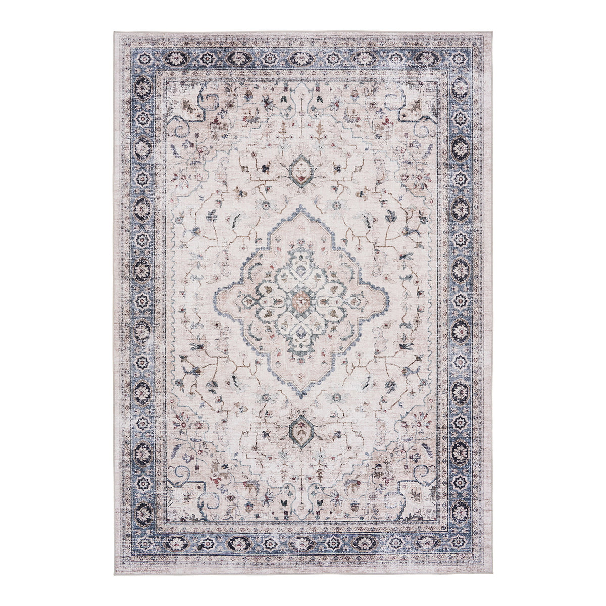 Oona Teppich – Cremeweiß/Beige/Staubblau, 200 × 300 cm von Luiva Living